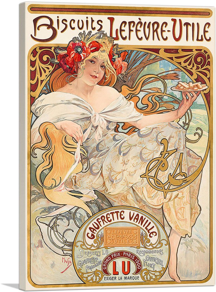Amazon.com: ARTCANVAS Biscuits Lefevre Utile 1900 Canvas Art Print
